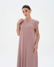 C 006 - 07 Premium Pale Pink Pleated Under Abaya Dress