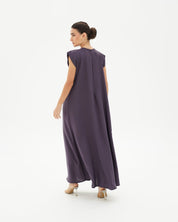 C 006 - 08 Premium Dove Grey Pleated Under Abaya Dress