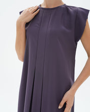 C 006 - 08 Premium Dove Grey Pleated Under Abaya Dress