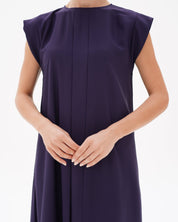 C 006 - 11 Premium Indigo Pleated Under Abaya Dress