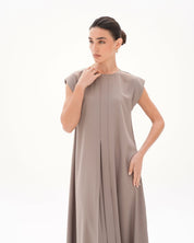 C 006 - 12 Premium Almond Pleated Under Abaya Dress