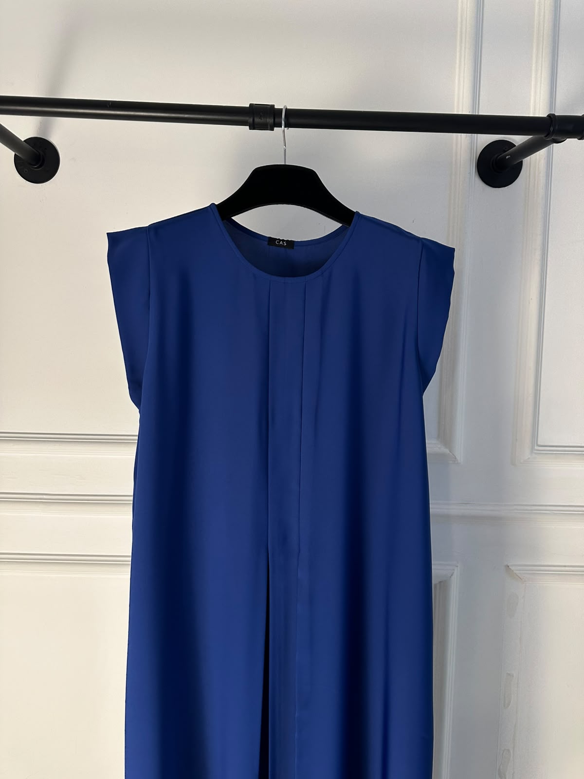 C 006-16 Premium Bright Blue Pleated Under Abaya Dress