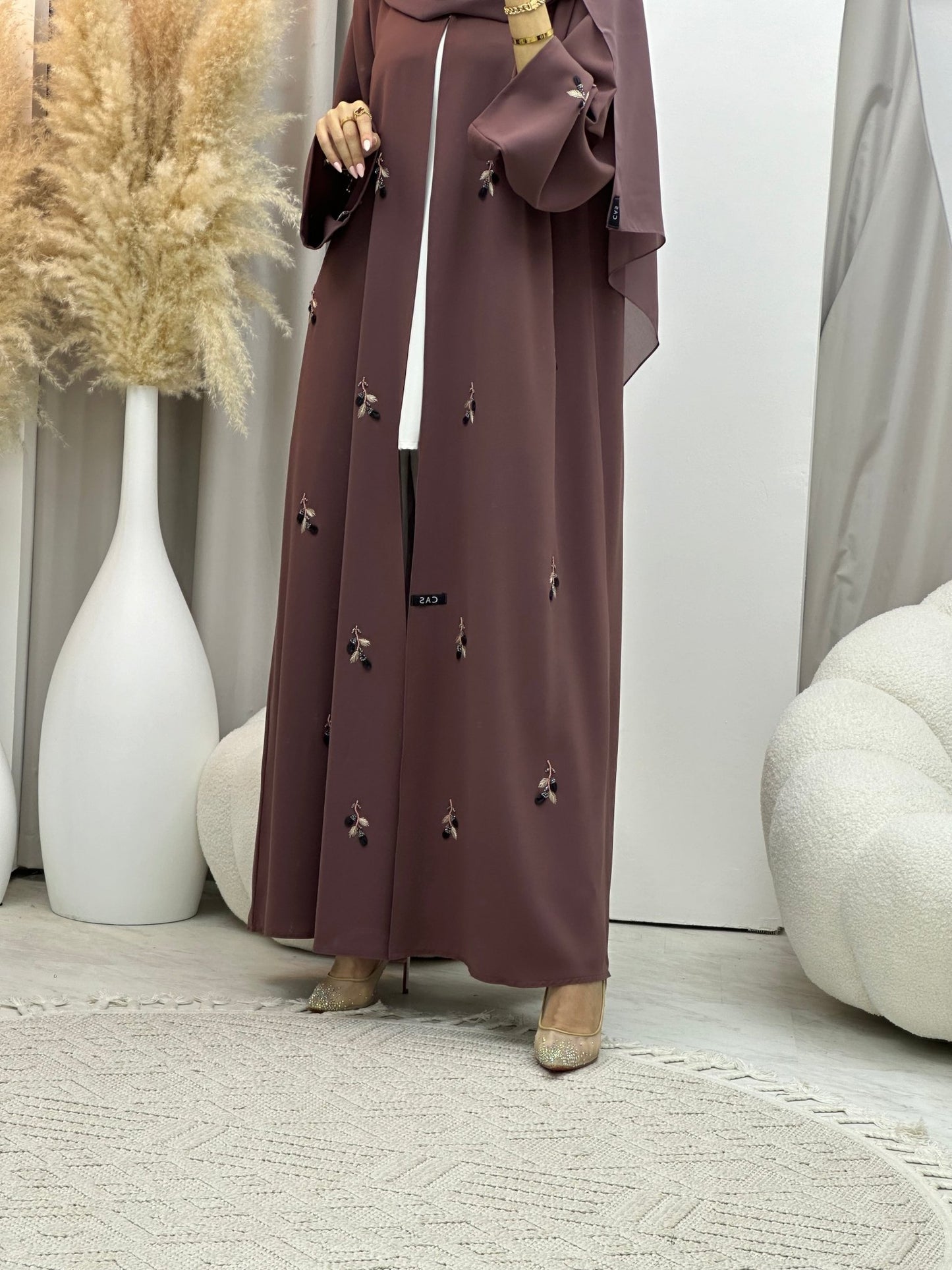 C 0071 Purple Crepe Abaya