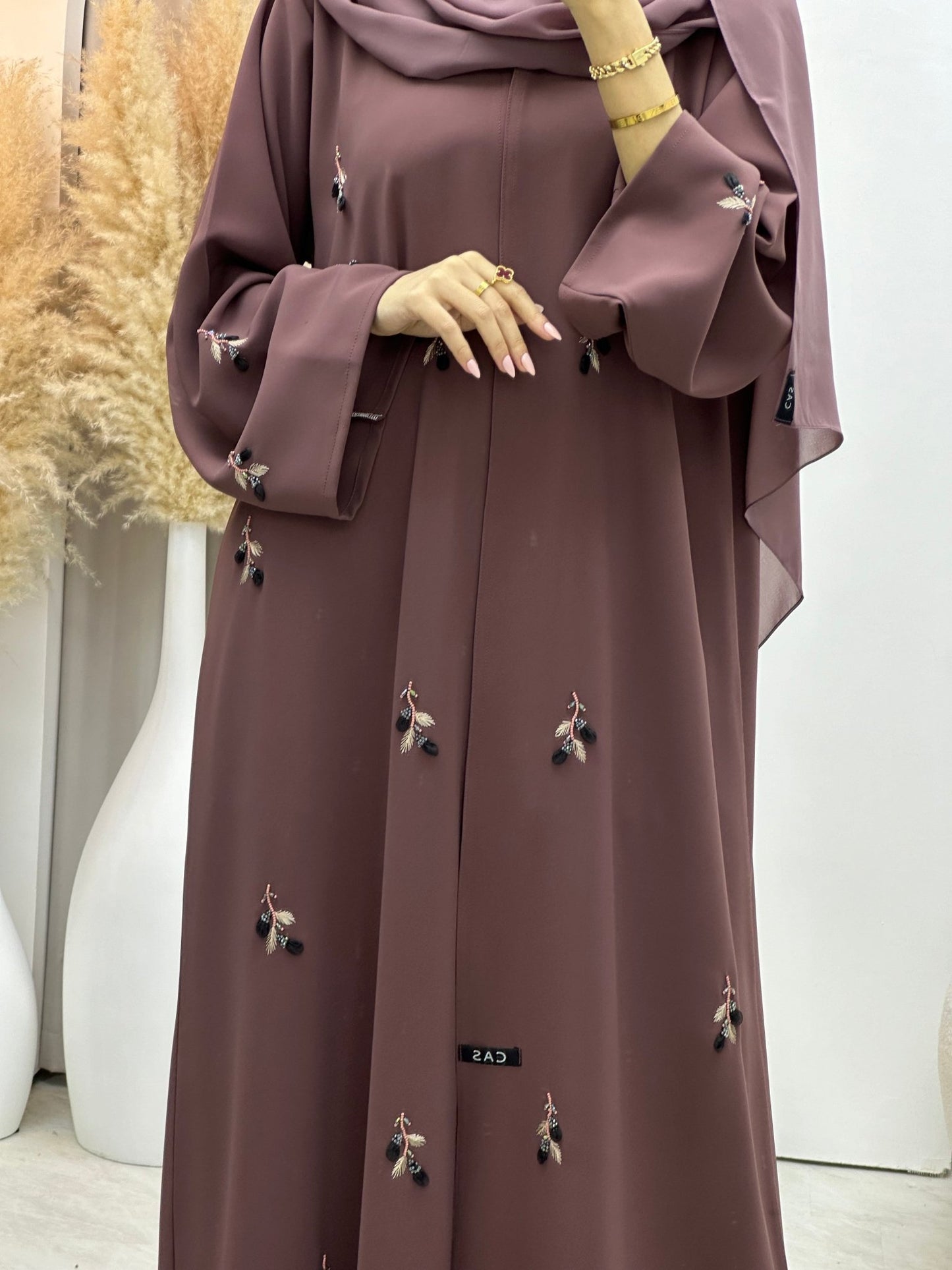 C 0071 Purple Crepe Abaya