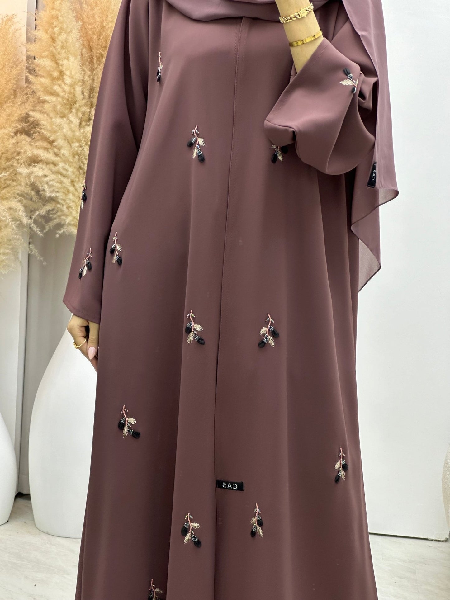 C 0071 Purple Crepe Abaya