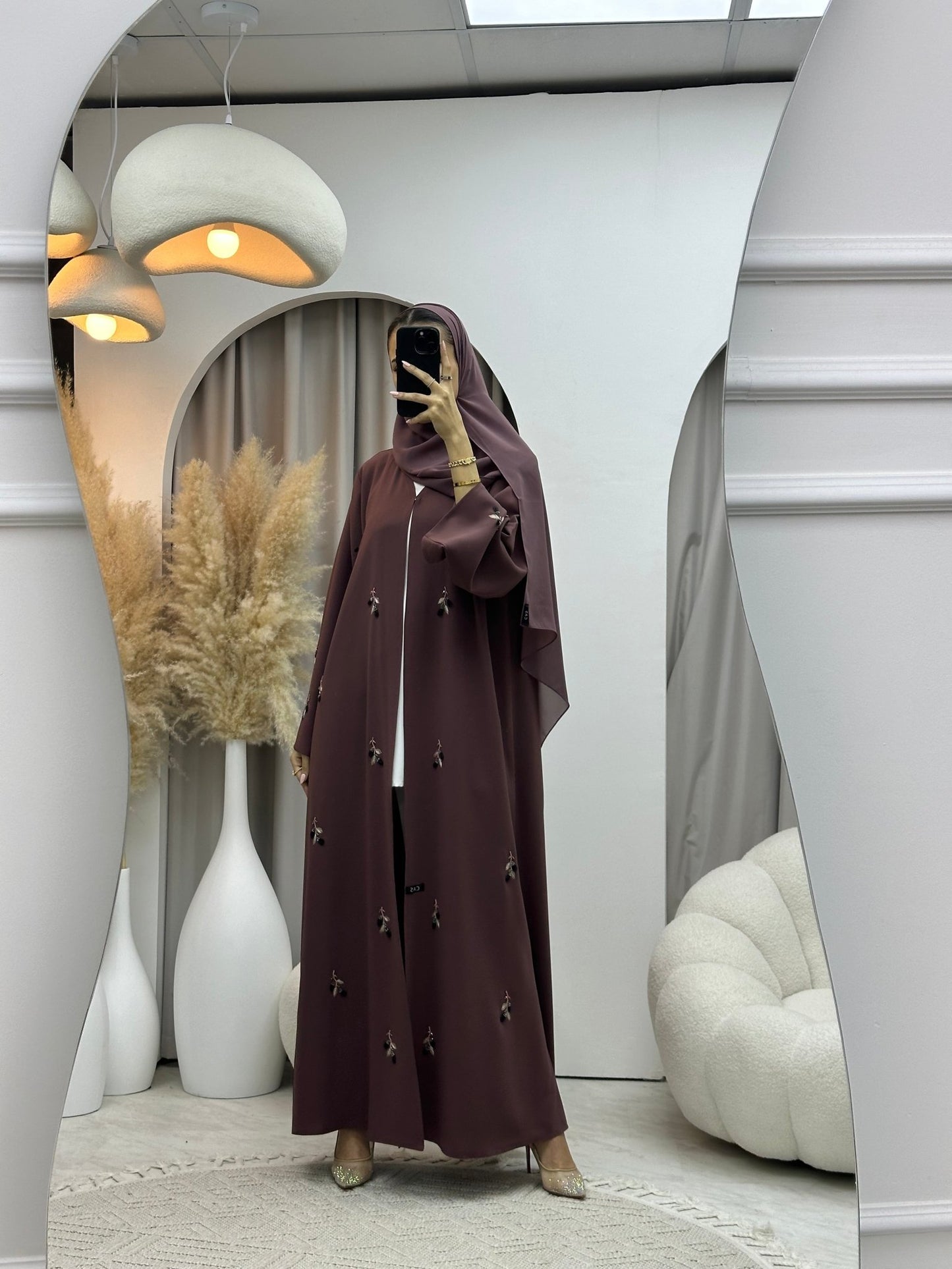 C 0071 Purple Crepe Abaya