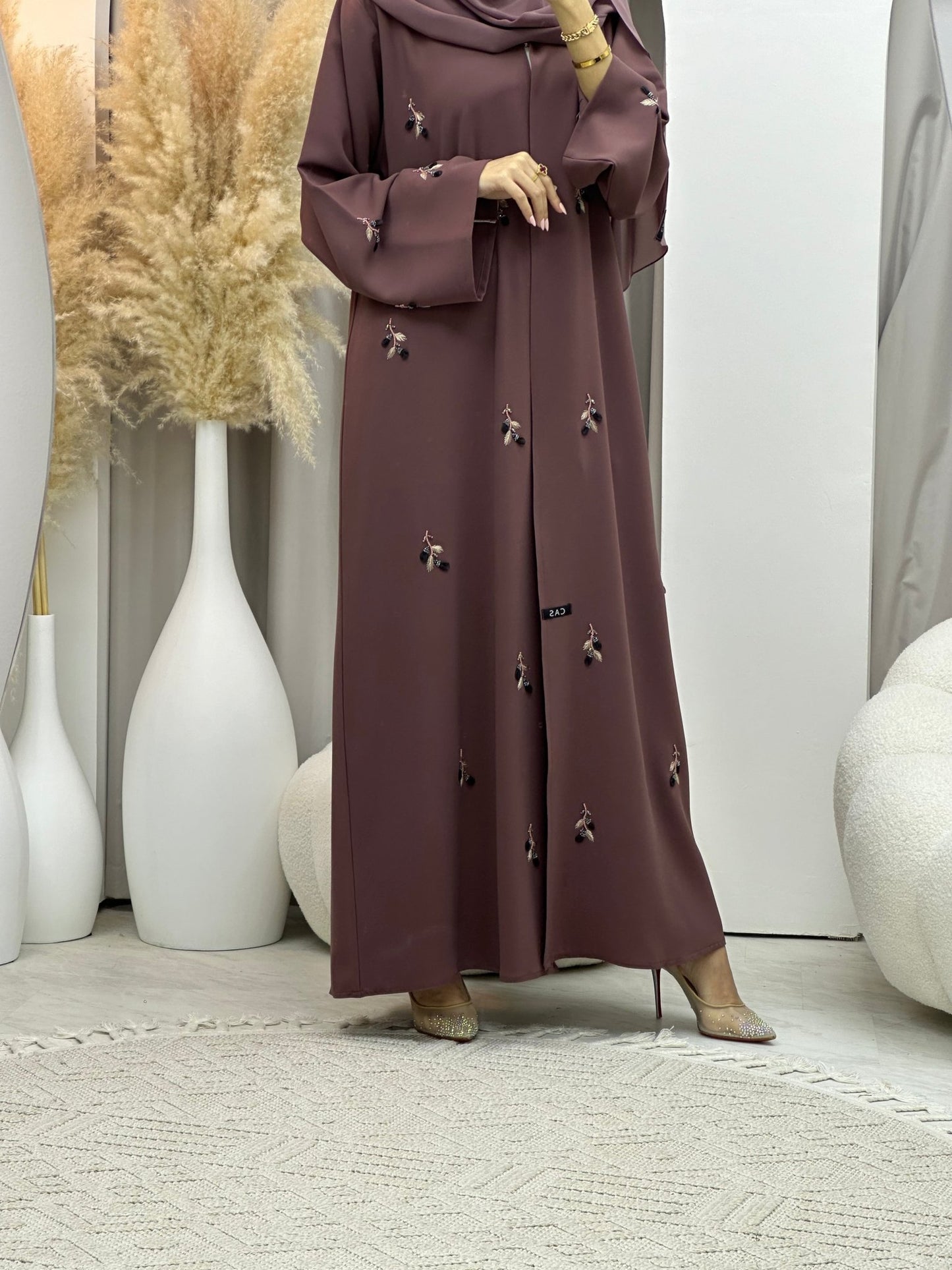 C 0071 Purple Crepe Abaya