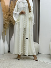 C 0080 White Lace Abaya - XS / 49