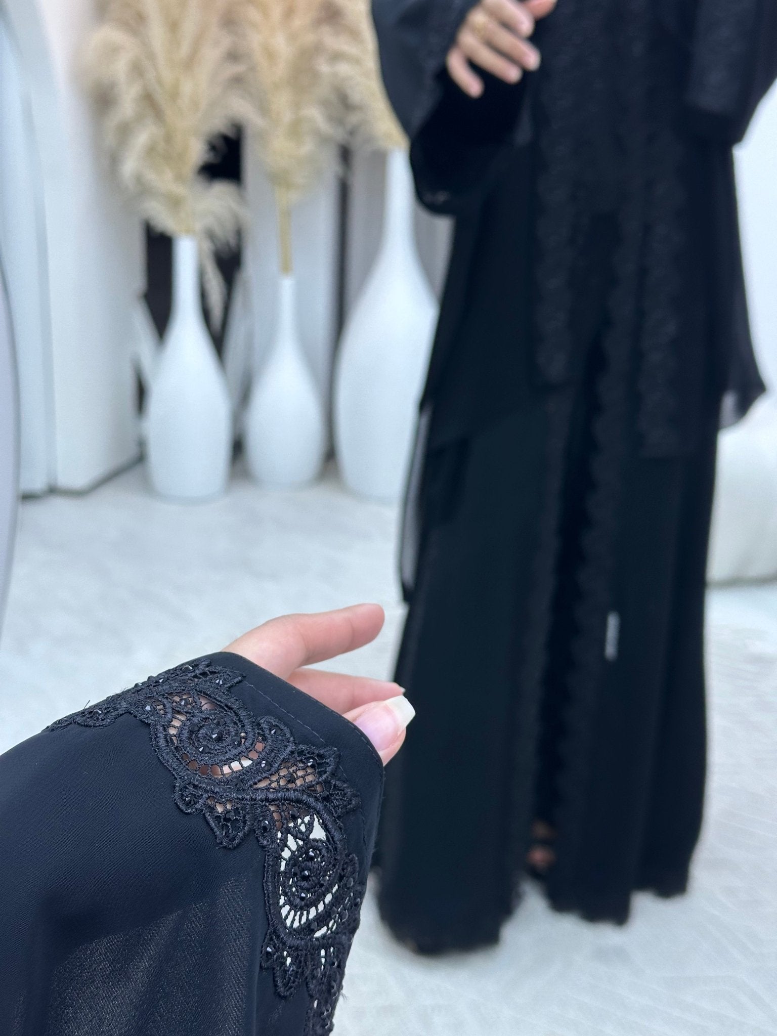 C 0088 Black Lace Abaya