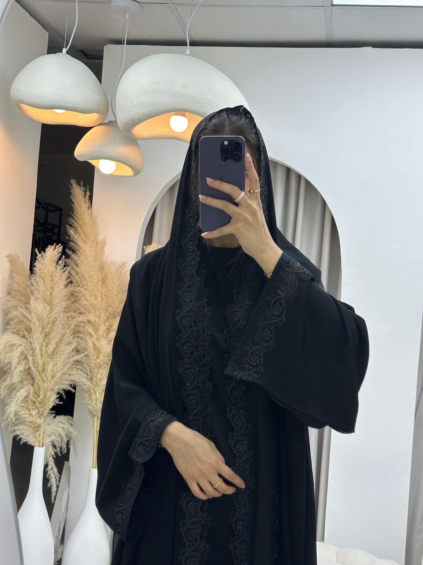 C 0088 Black Lace Abaya