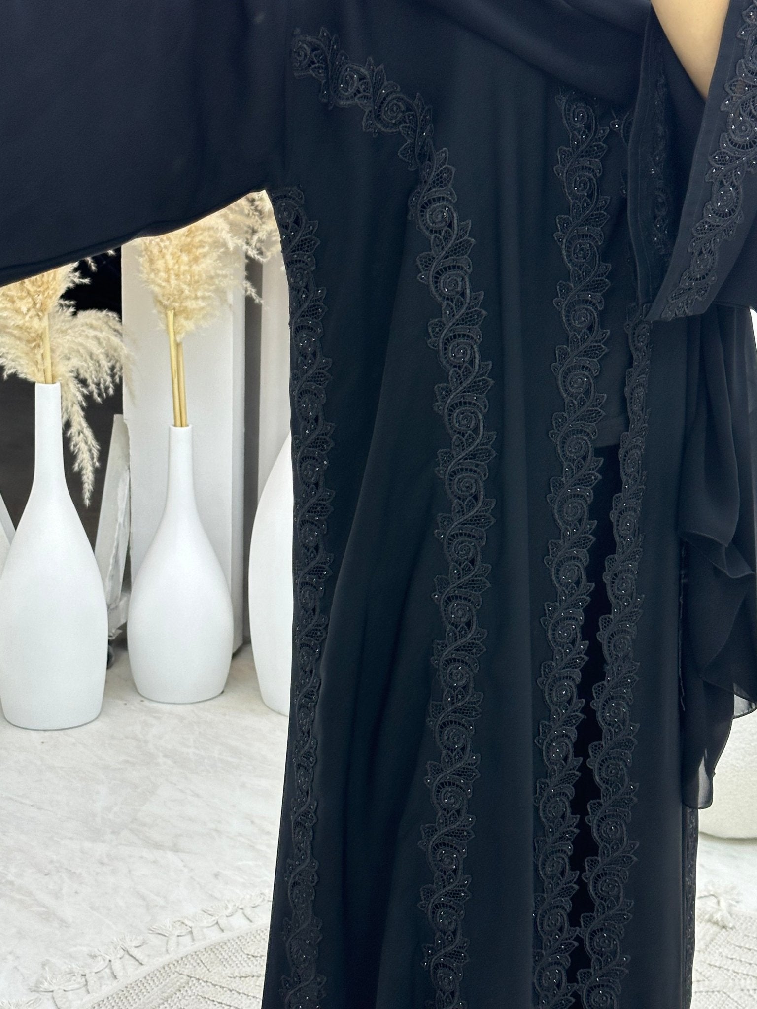 C 0088 Black Lace Abaya