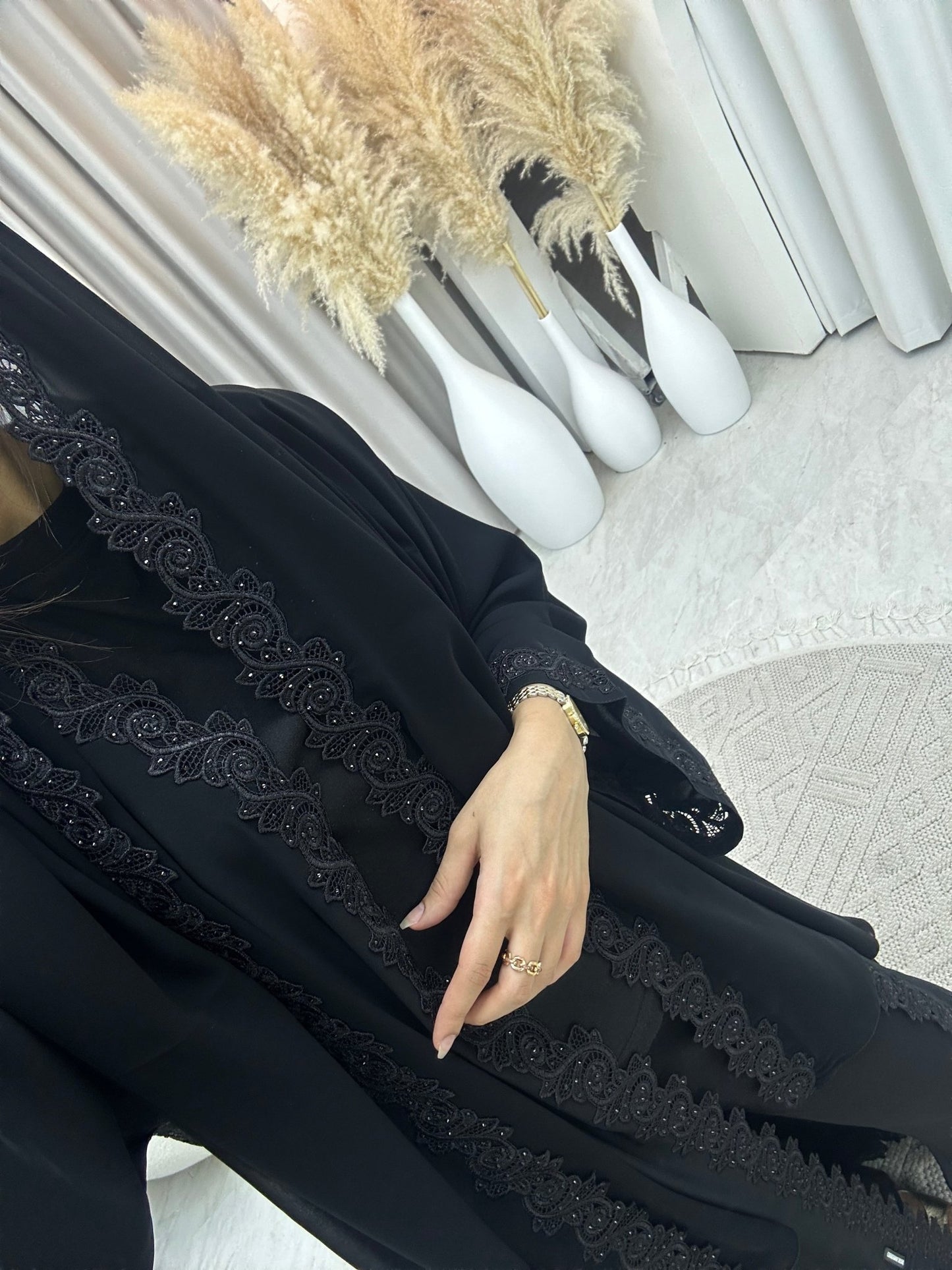 C 0088 Black Lace Abaya