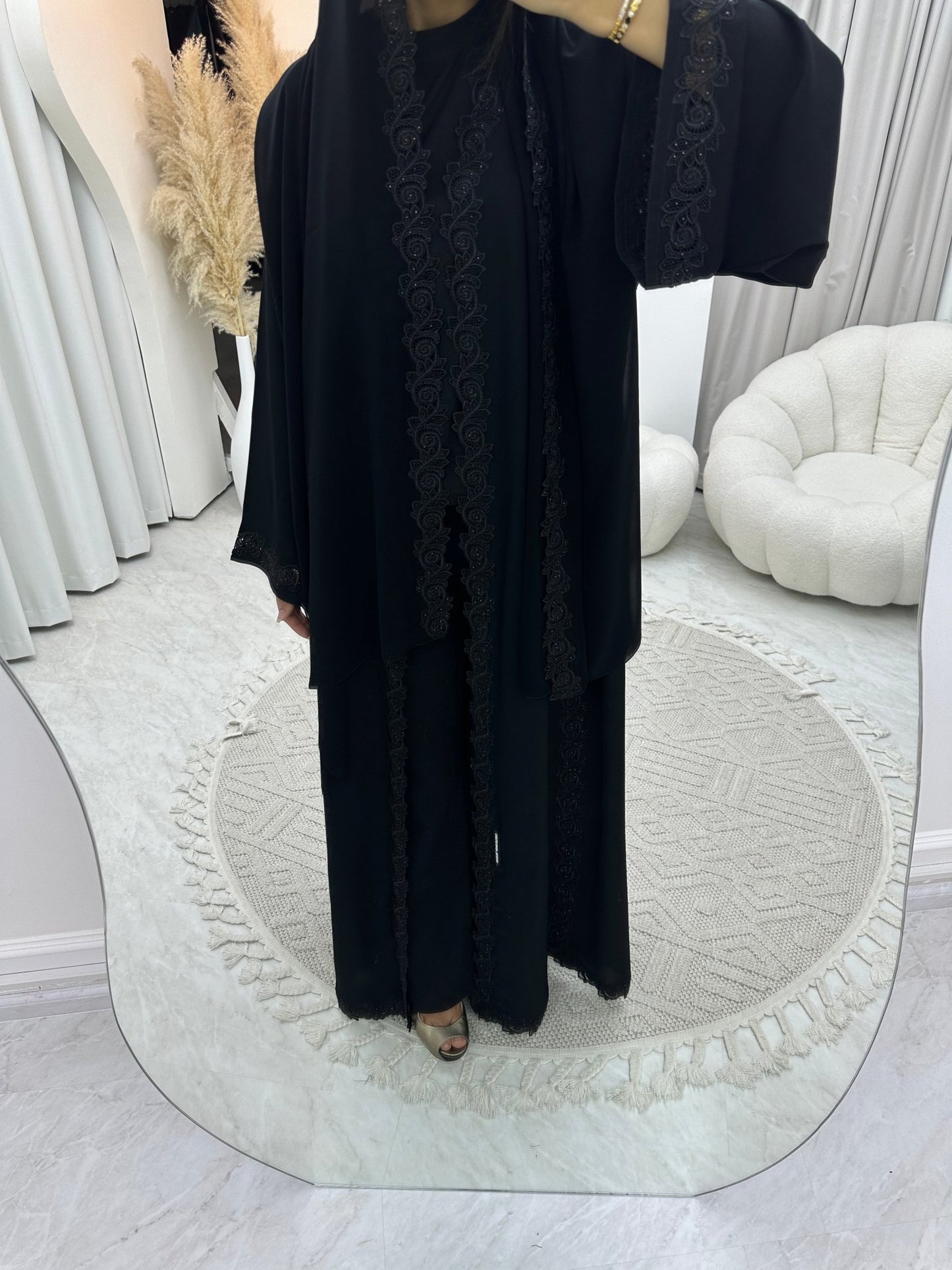 C 0088 Black Lace Abaya