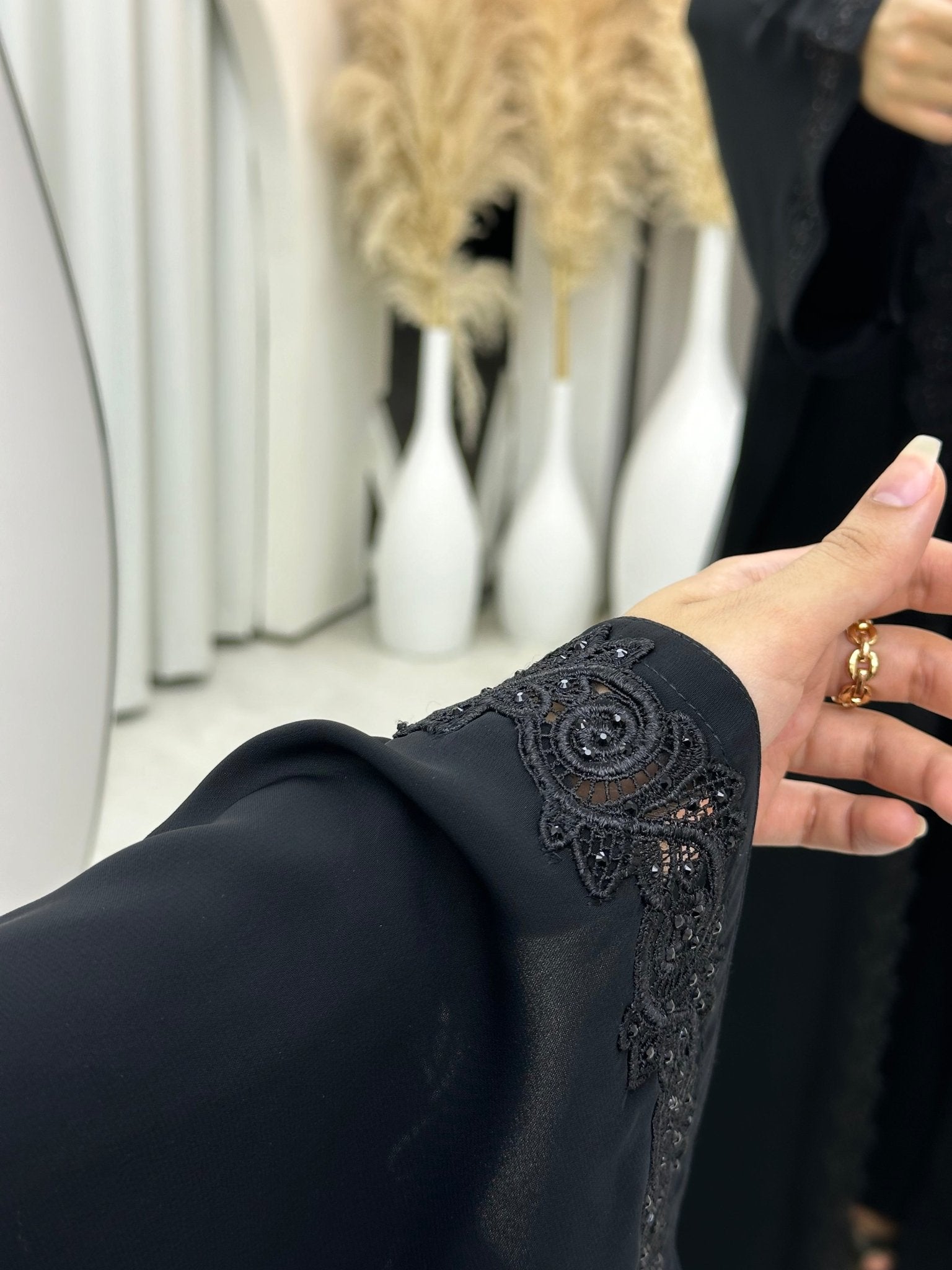 C 0088 Black Lace Abaya