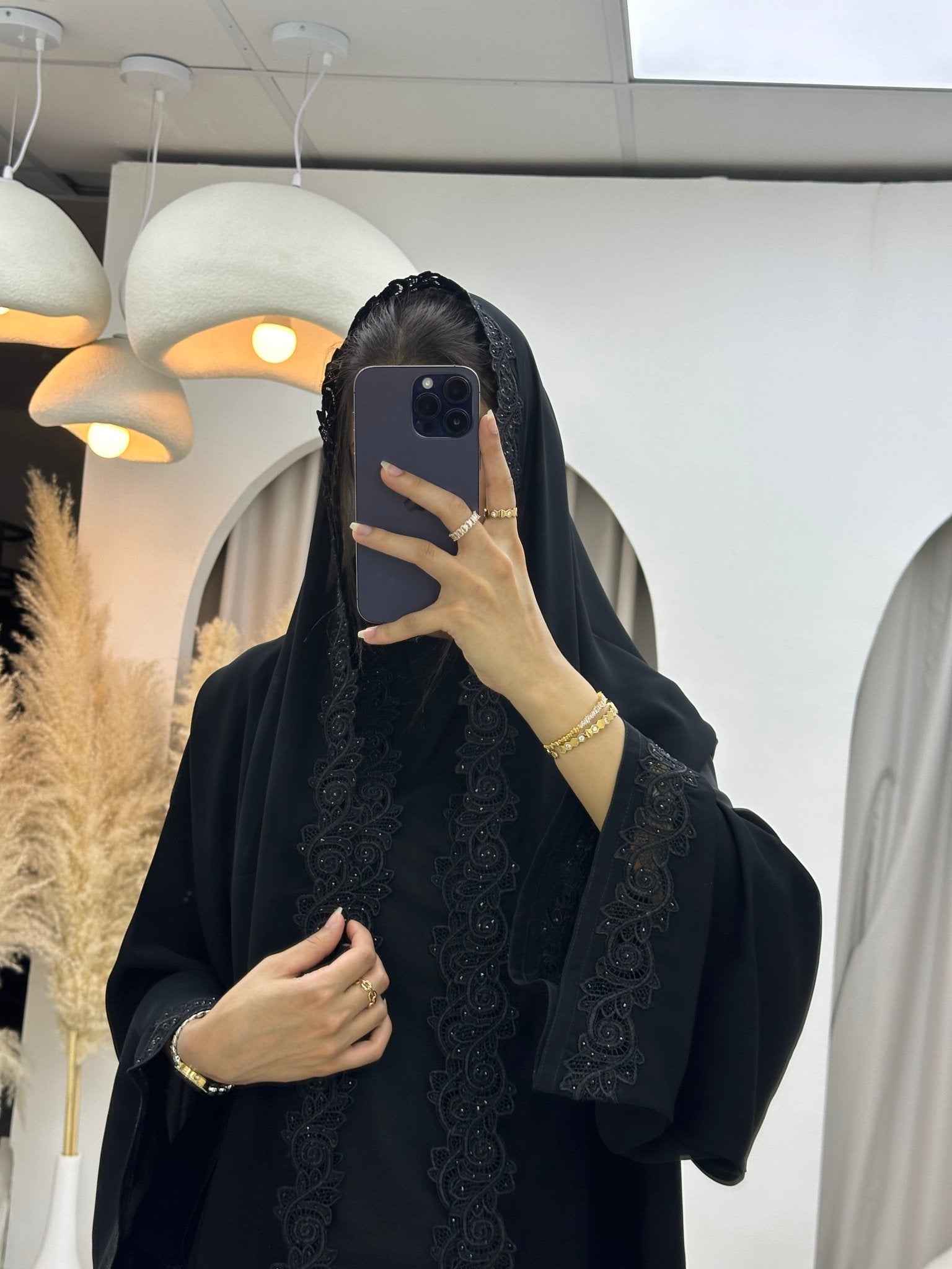 C 0088 Black Lace Abaya