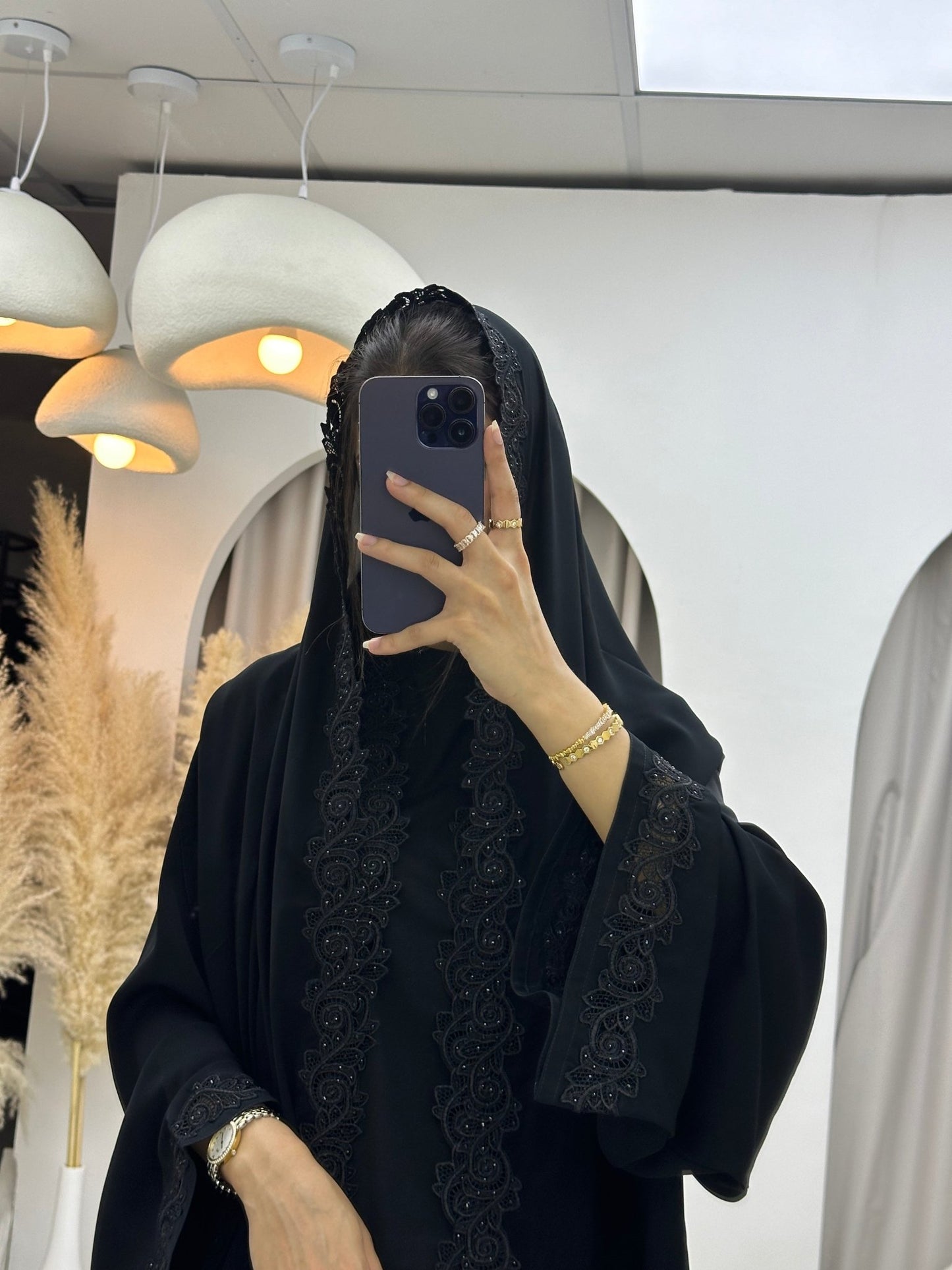 C 0088 Black Lace Abaya