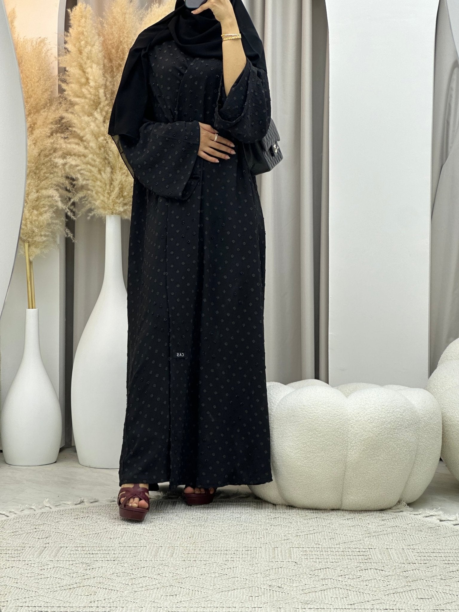 C 0093 Black Dots Abaya