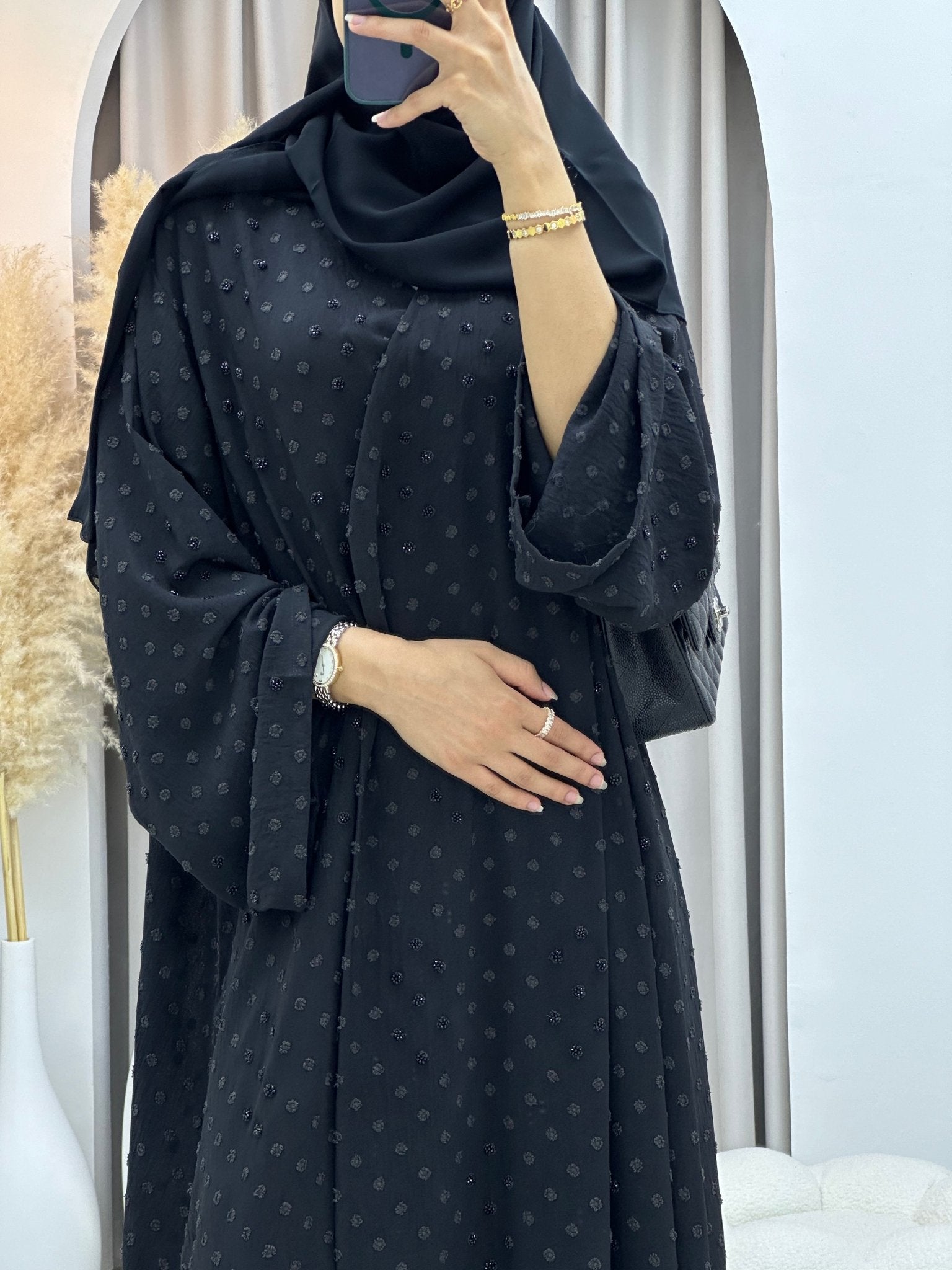 C 0093 Black Dots Abaya