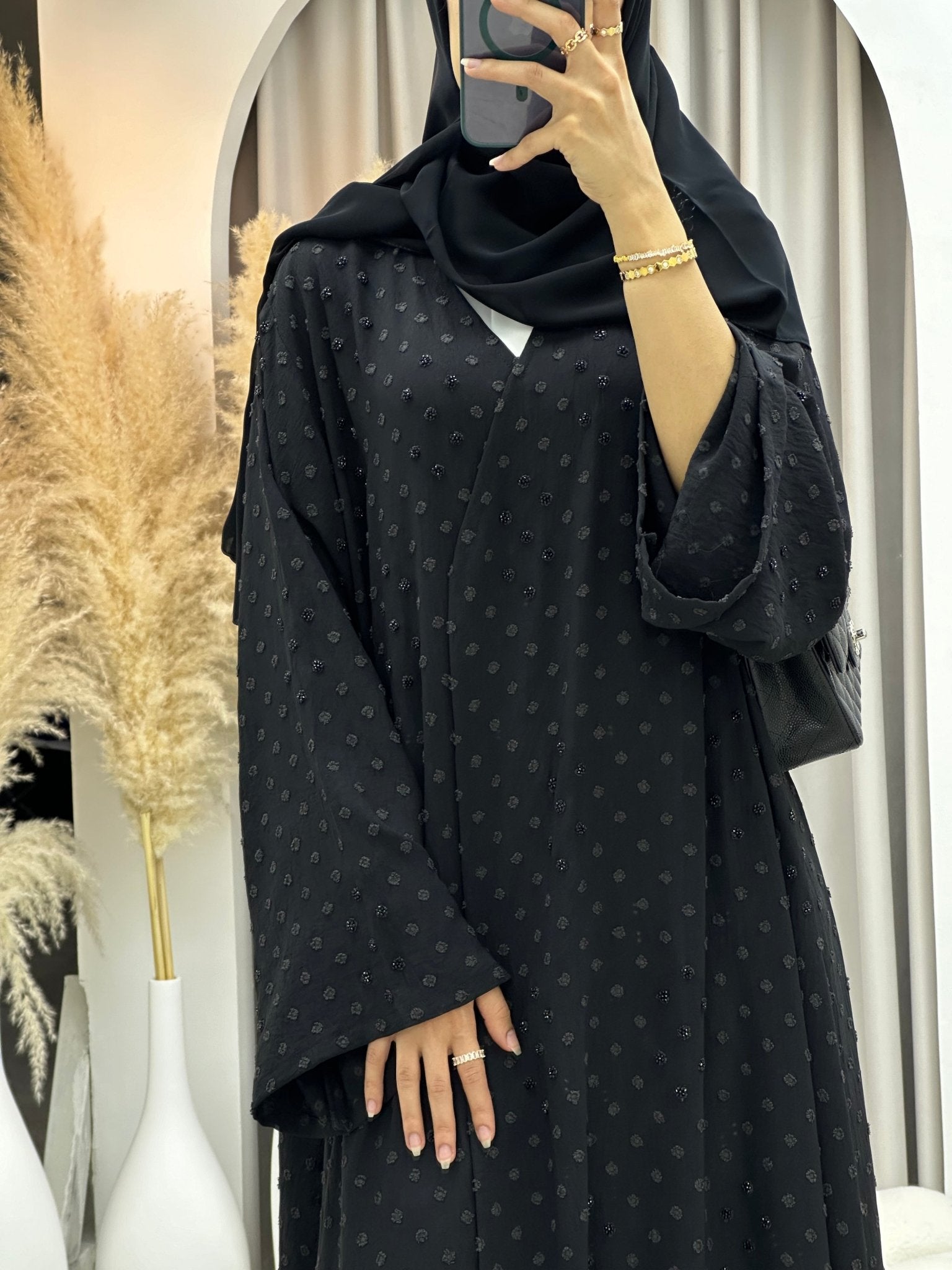 C 0093 Black Dots Abaya