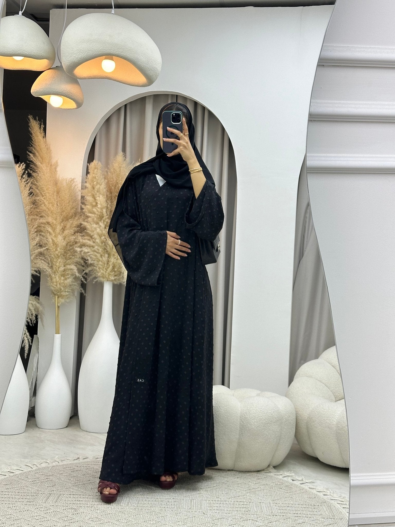 C 0093 Black Dots Abaya