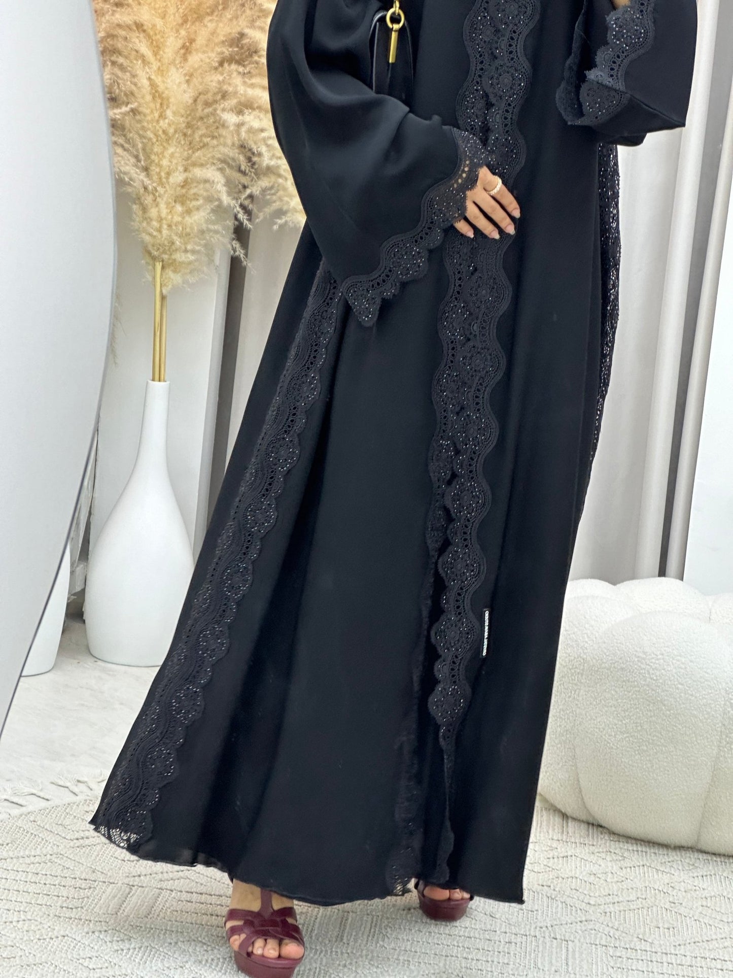 C 0094 Black Lace Abaya