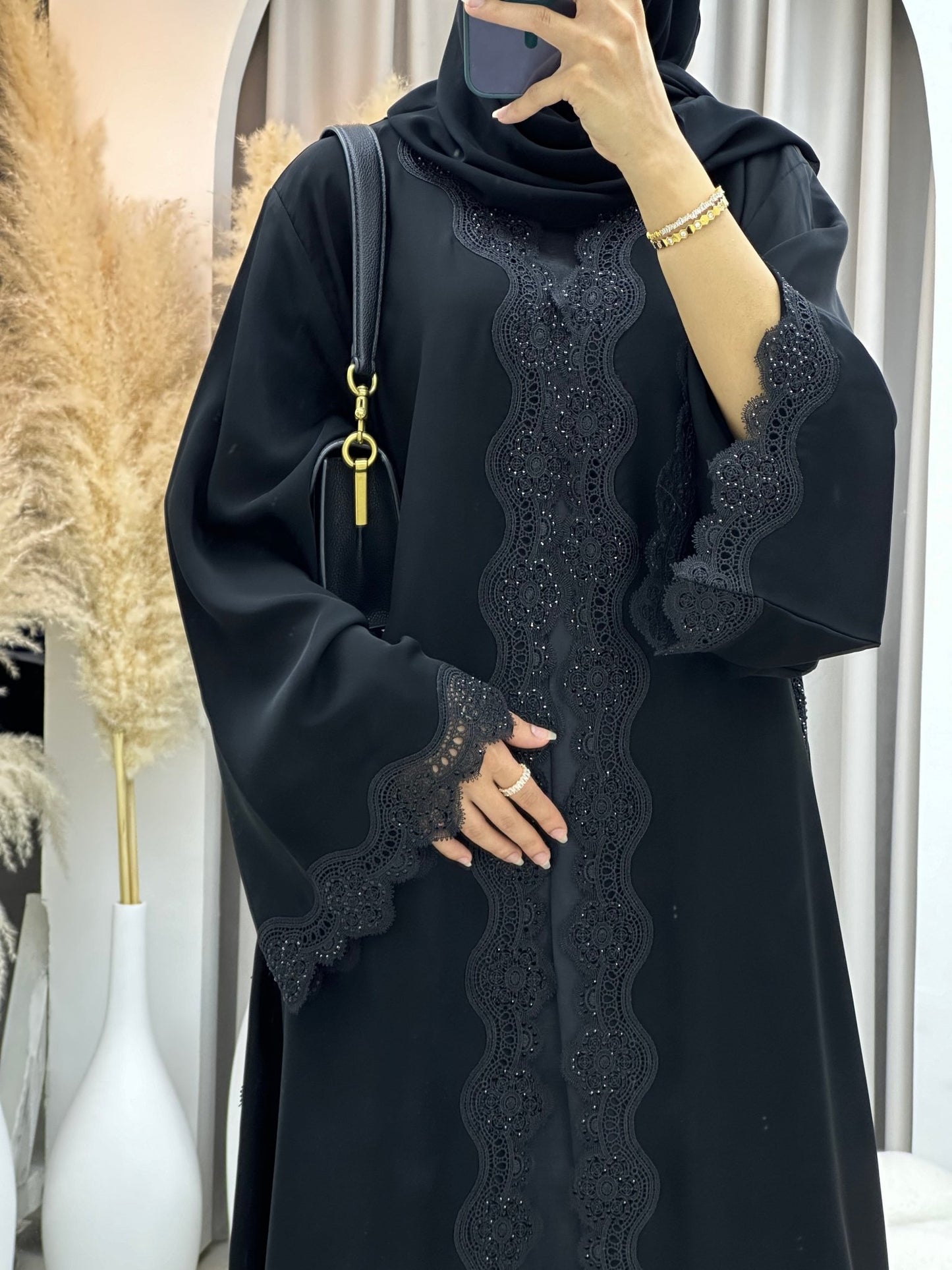 C 0094 Black Lace Abaya