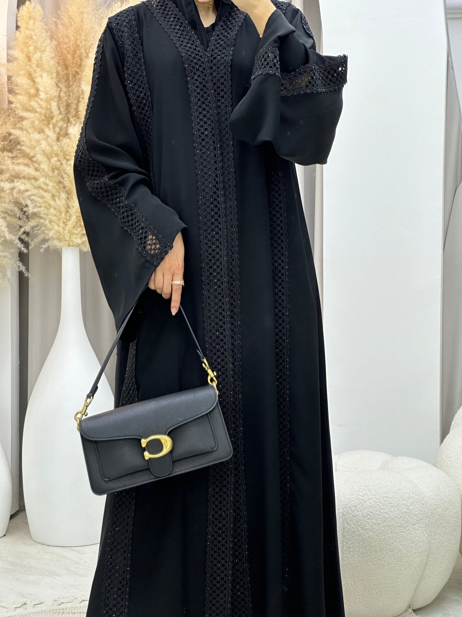 C 0095 Black Lace Abaya