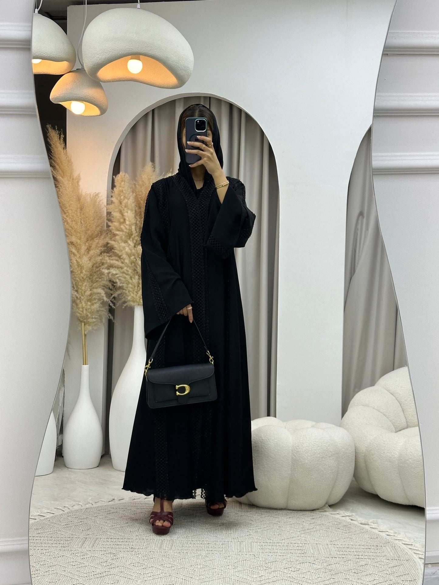 C 0095 Black Lace Abaya