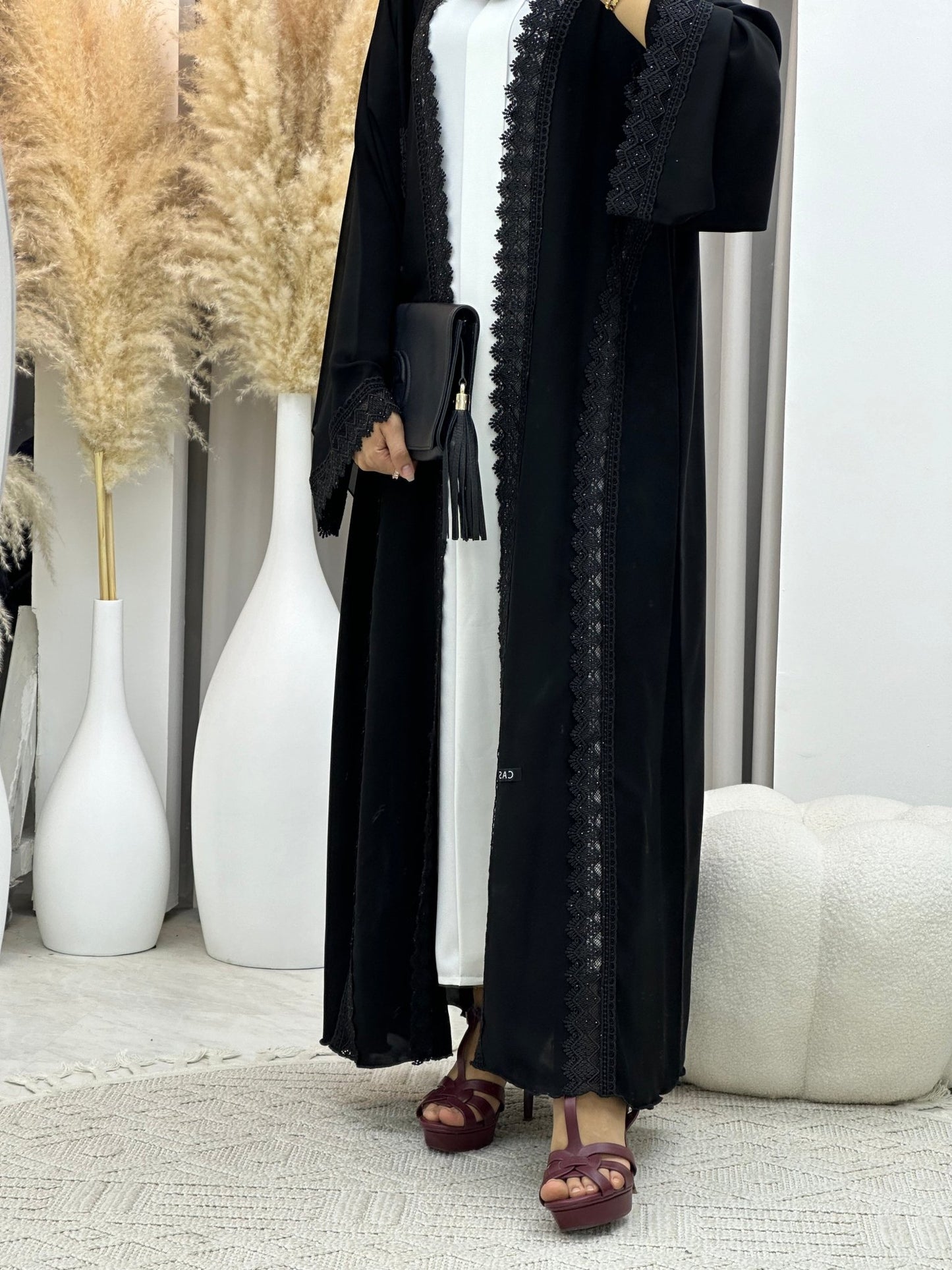 C 0096 Black Lace Abaya