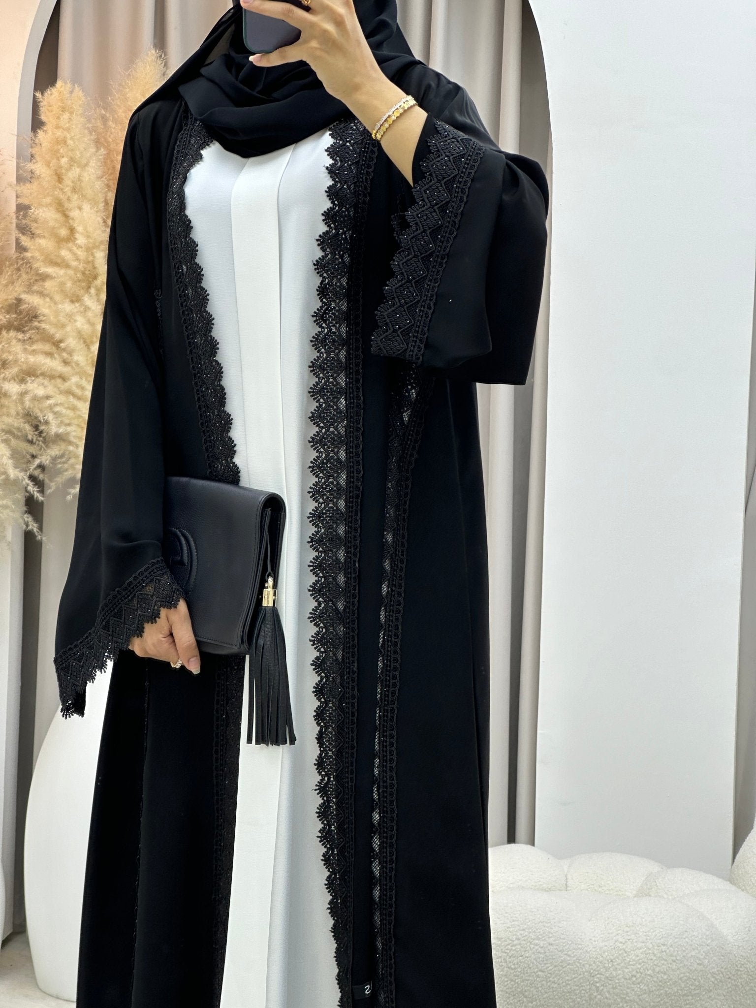 C 0096 Black Lace Abaya