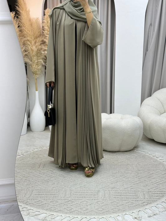 C 0104 Army Pleated Abaya