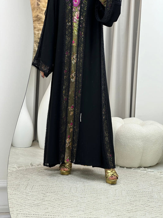 C 0106 Black Lace Abaya