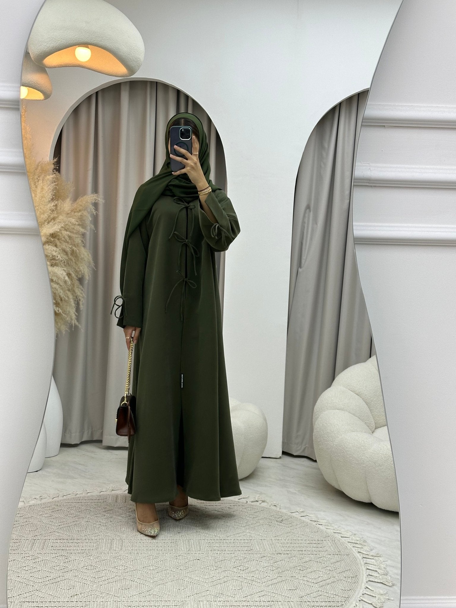 C 0117 - 02 Olive Bow Abaya