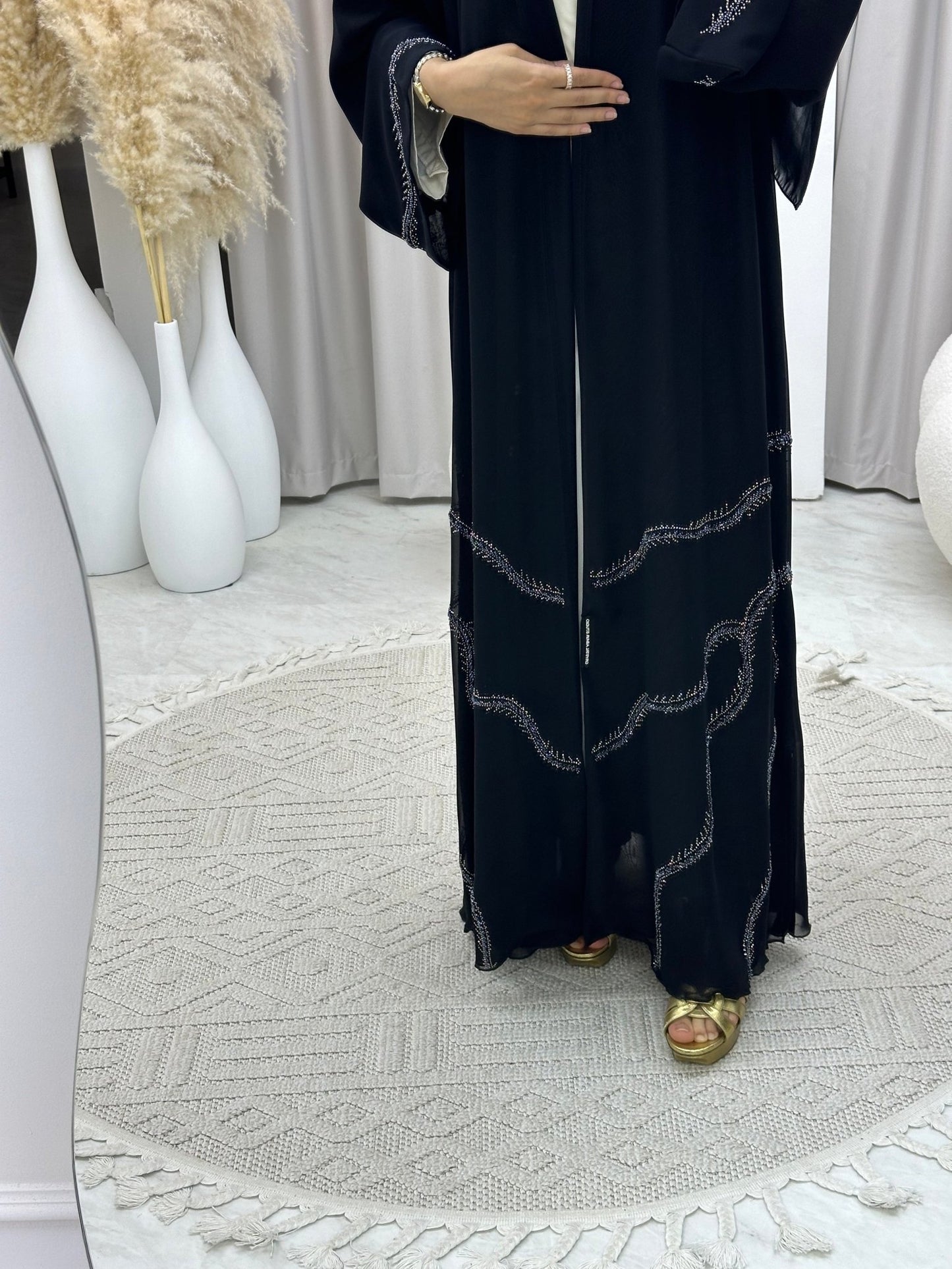 C 0118 Black Beaded Abaya