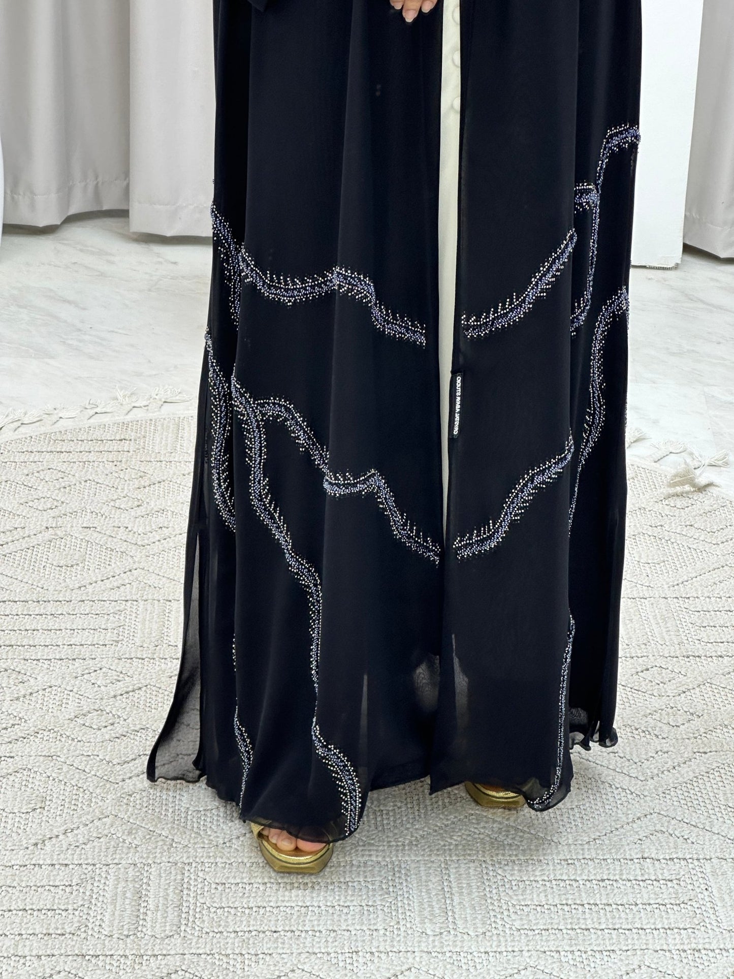 C 0118 Black Beaded Abaya