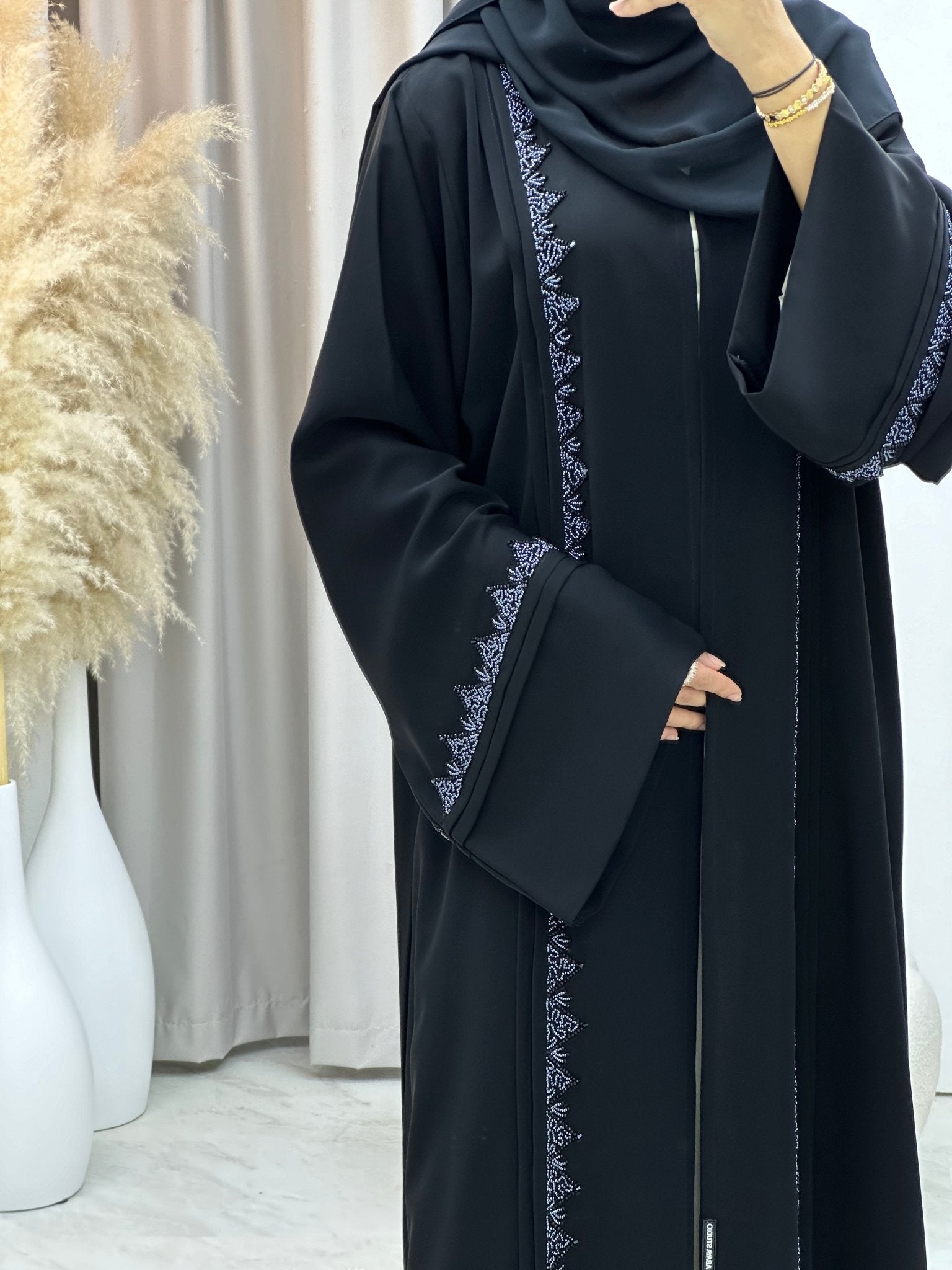 C 0121 Blue Black Abaya