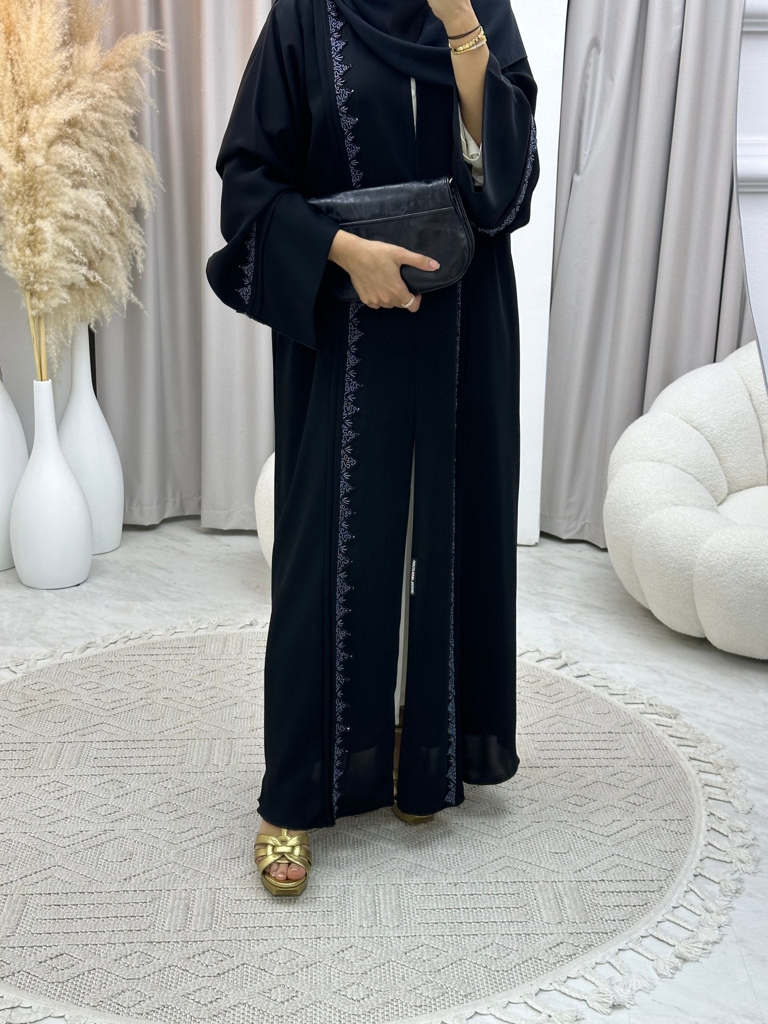 C 0121 Blue Black Abaya