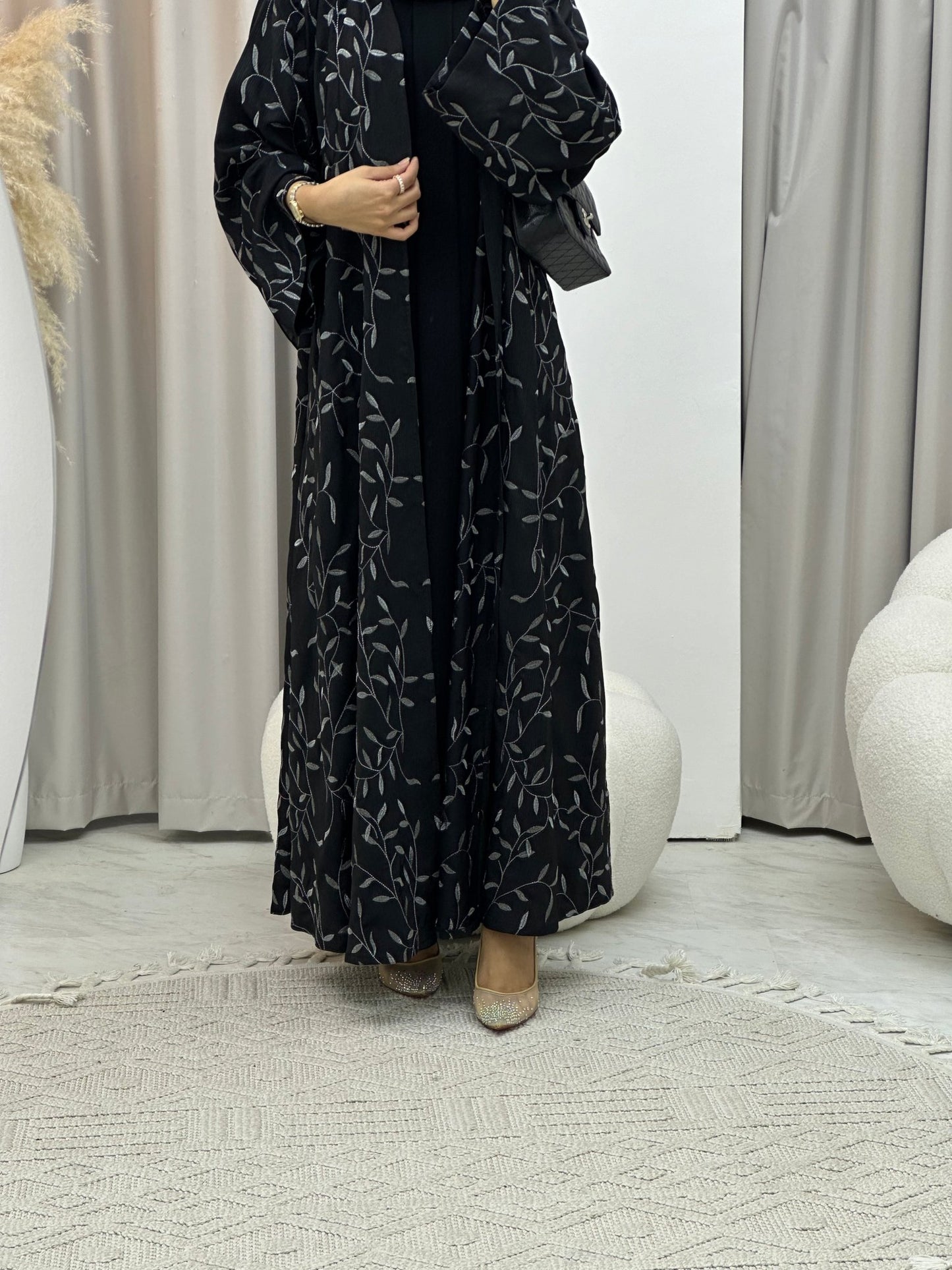 C 0126 Black Embroidery Abaya