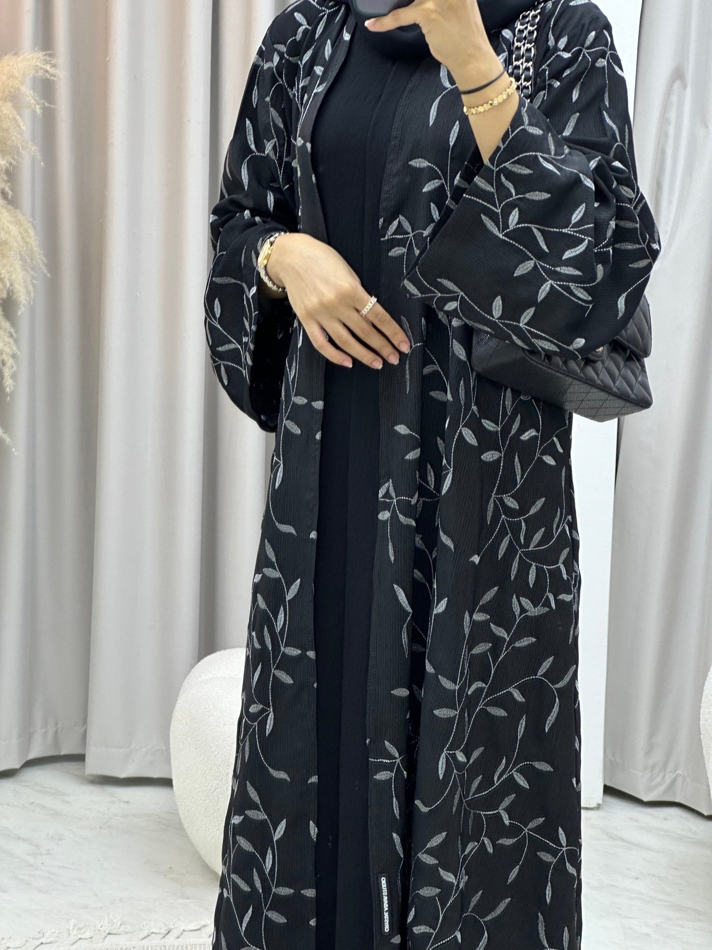 C 0126 Black Embroidery Abaya