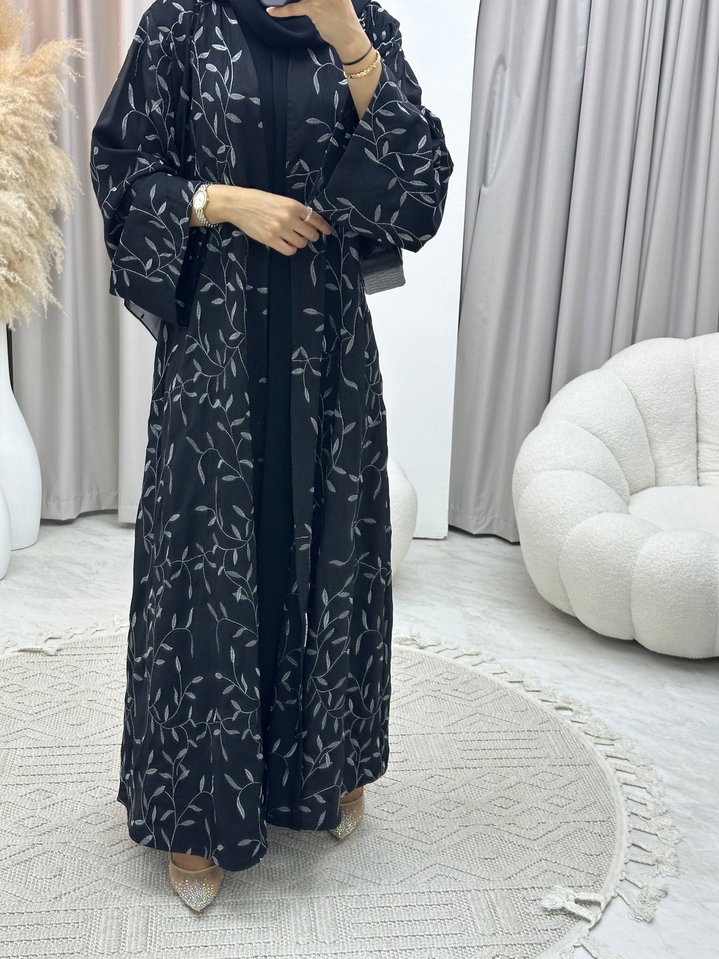 C 0126 Black Embroidery Abaya