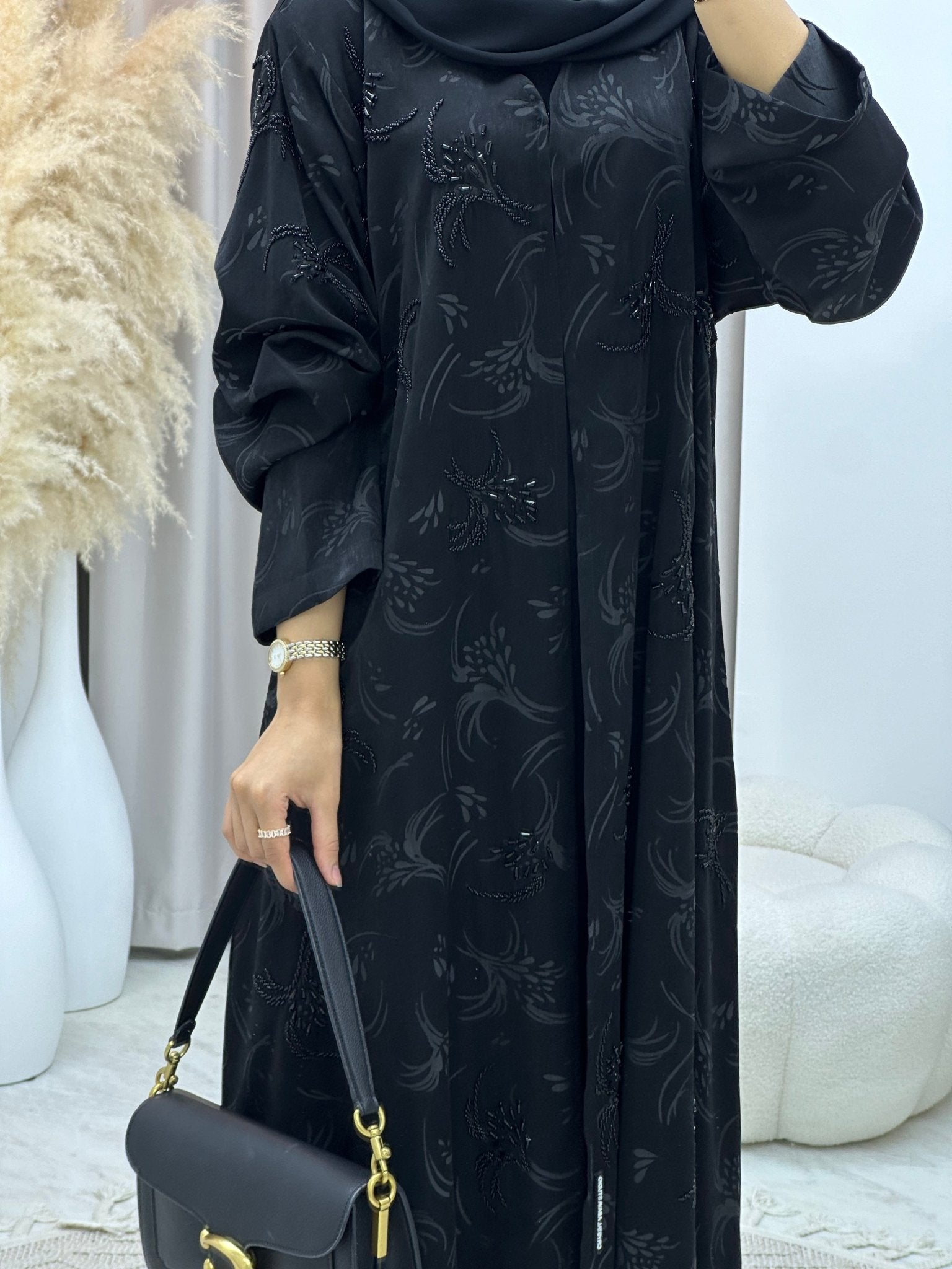 C 0129 Black Handwork Abaya