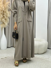 C 0133-01 Army Green Coat Abaya - XS / 49