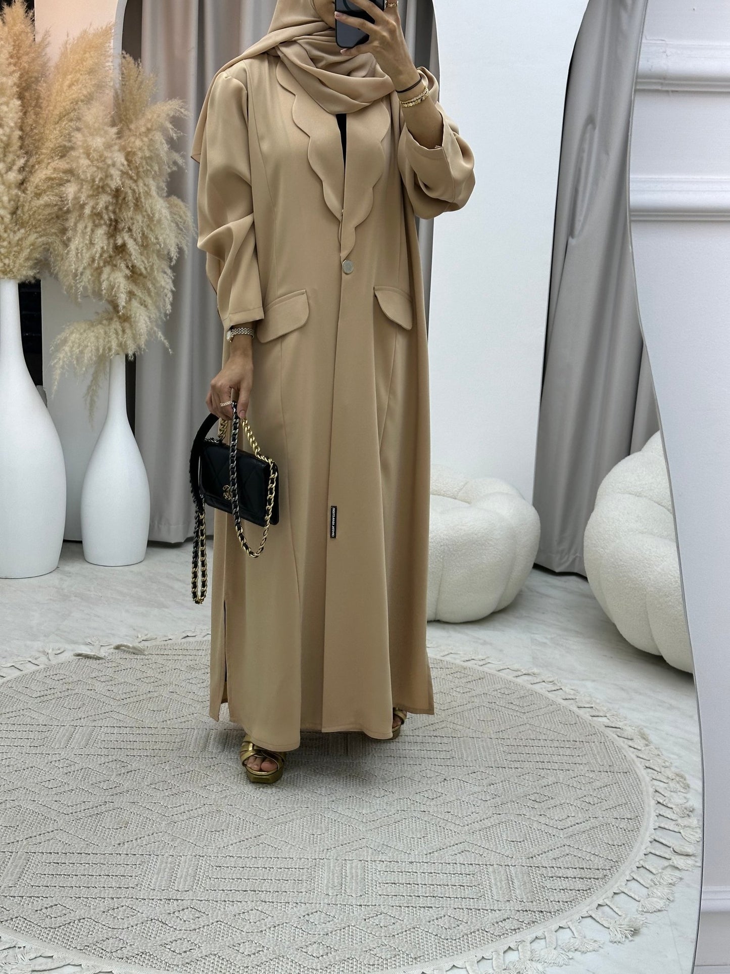 C 0133 - 02 Cream Coat Abaya