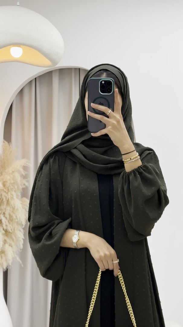 C 0134 - 02 Olive Dots Abaya