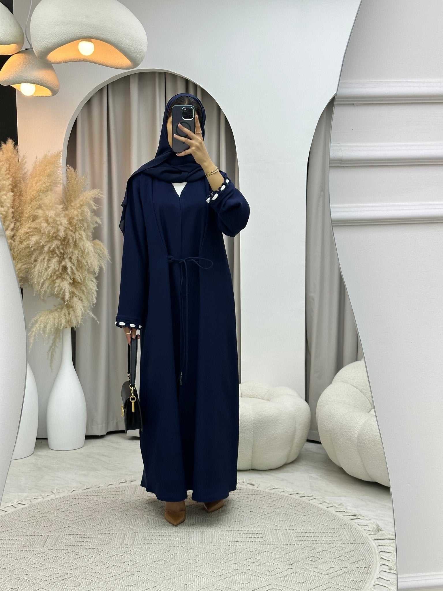 C 0136 Blue Tie Knot Abaya