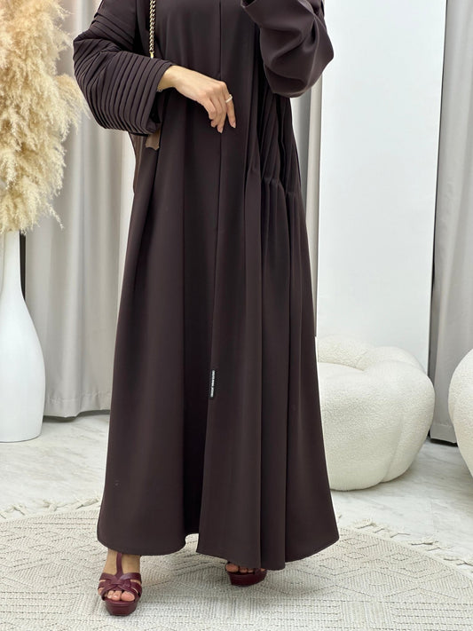 C 0140 Brown Pleated Abaya