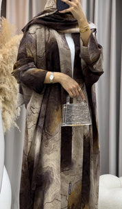 C 0152 - 02 Brown Marble Abaya
