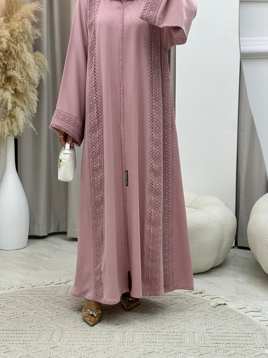 C 0154 Pink Lace Abaya