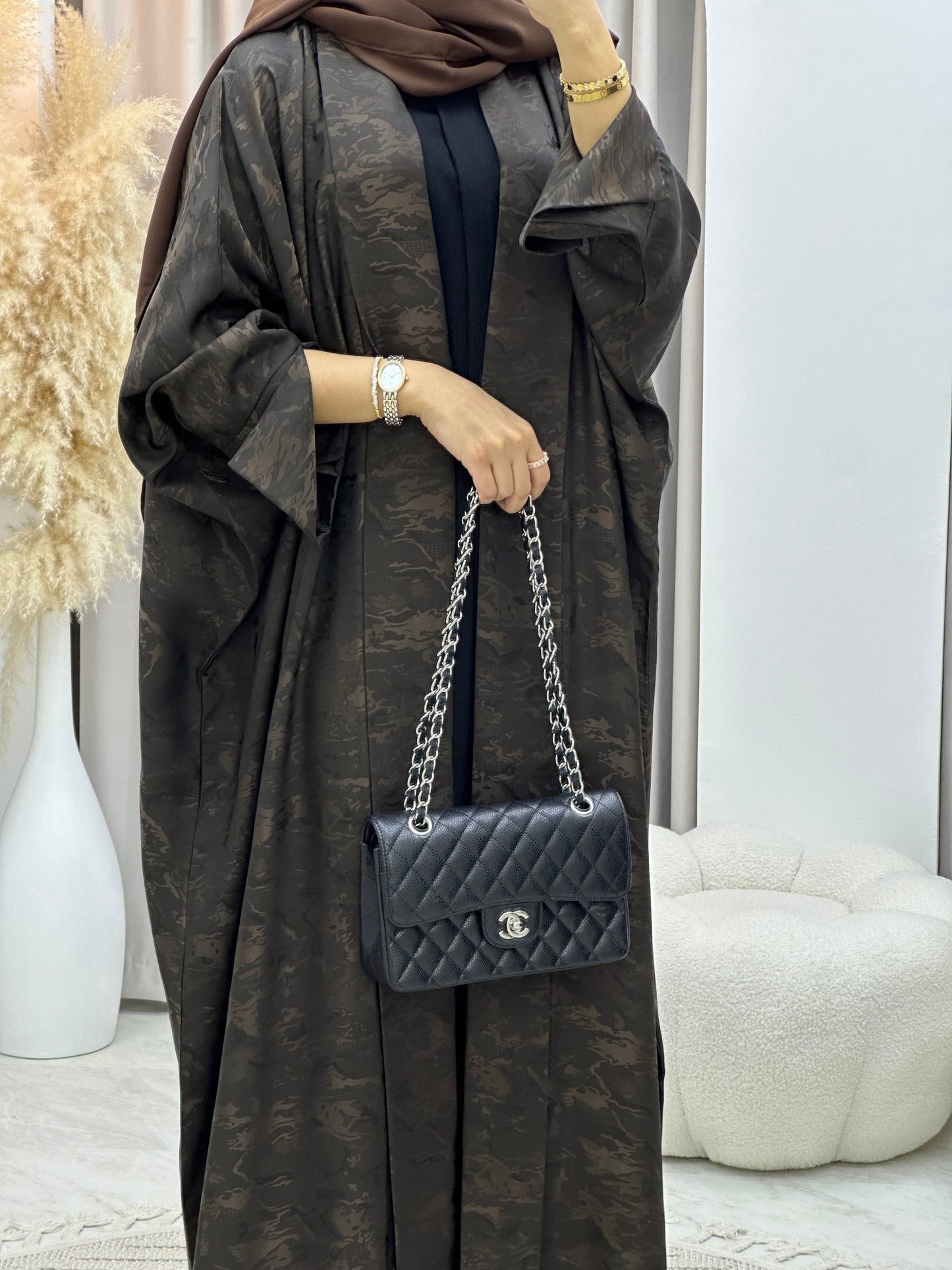 C 0158 - 04 Brown Camo Bisht Abaya