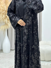C 0168 Dantel Black Abaya